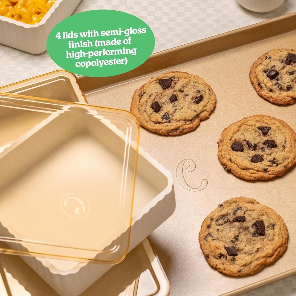 9-Piece Baking Set, Non-Stick Bakeware Set Off-White