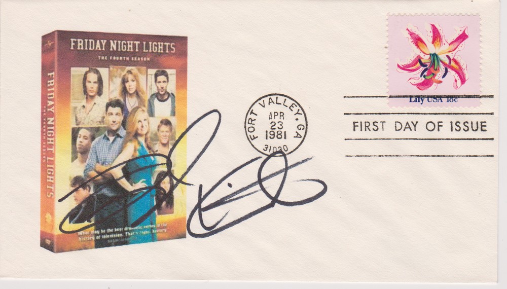 SIGNED TAYLOR KITSCH FDC AUTOGRAPHED FIRST DAY COVER - FRIDAY NIGHT LIGHTS