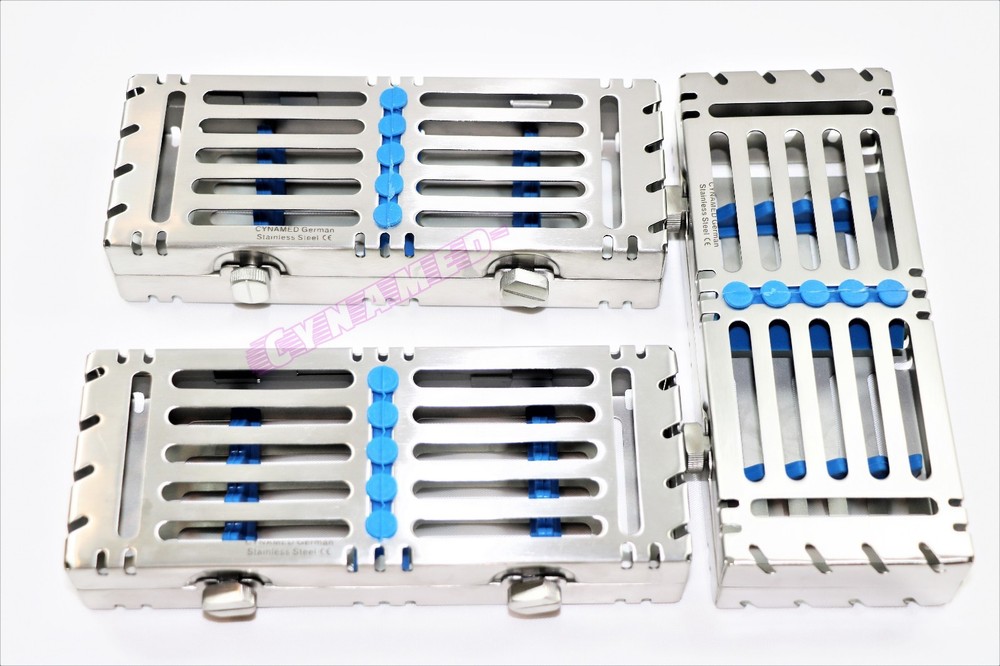 GERMAN DOUBLE BUTTON DETACHABLE STERILIZATION CASSETTE FOR 5 INSTRUMENTS 3PCS
