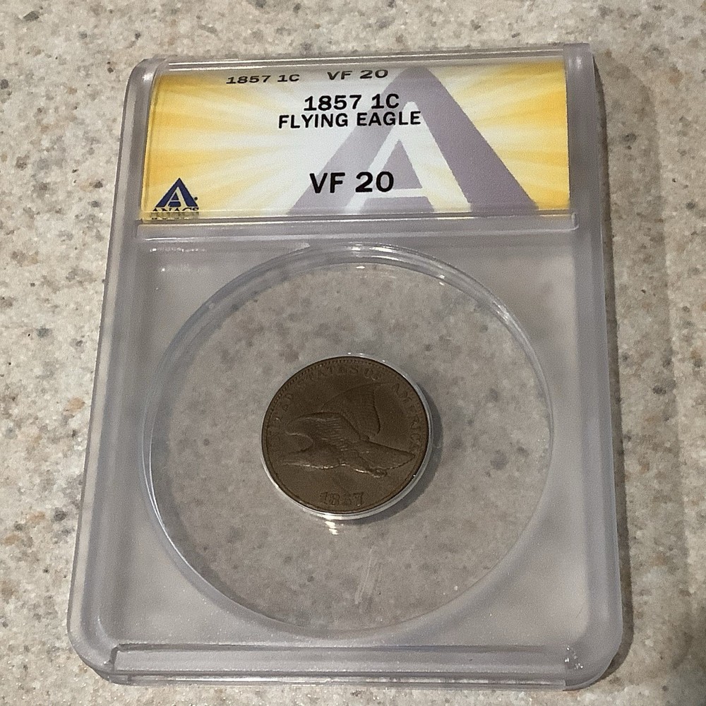 1857 FLYING EAGLE CENT ANACS VF20