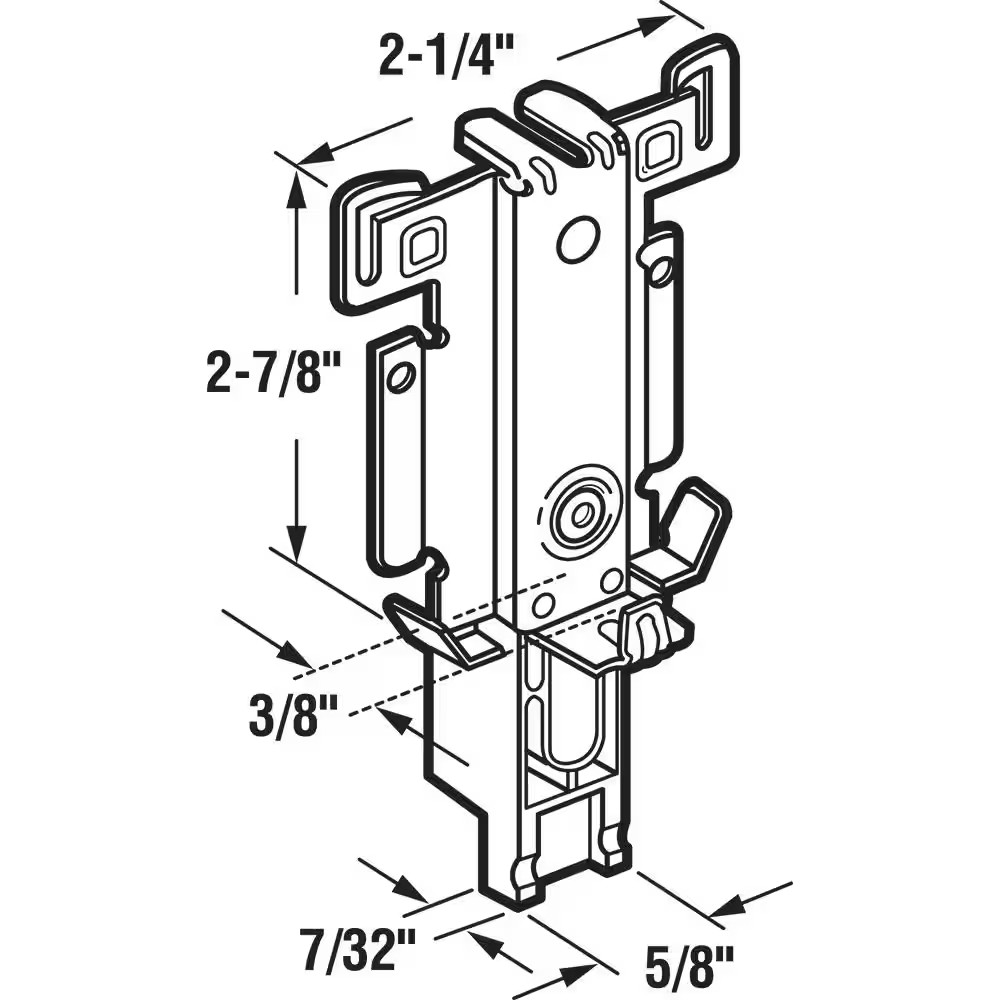Closet Door Guide Assembly Bottom Mount (2-Pack)
