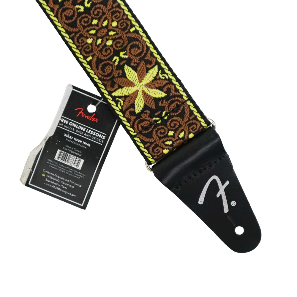 Fender Pasadena Woven Strap, Yellow Wallflower, 2"