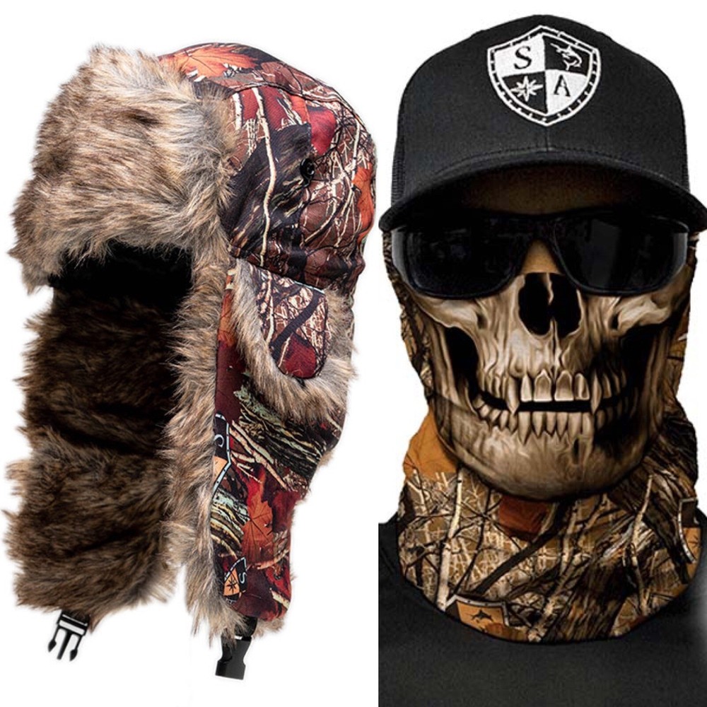 SA CO. Forrest Camo Trapper Hat + Free Camo Skull Neck Gaiter FAST SHIP