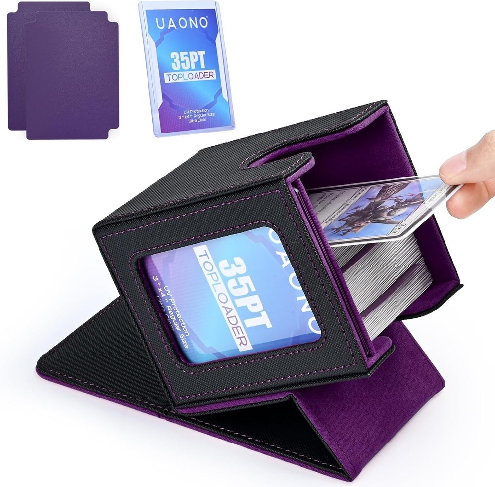 MTG Deck Box, Double Display Window MTG, Commander Deck Box Fits 100+ Single Sle