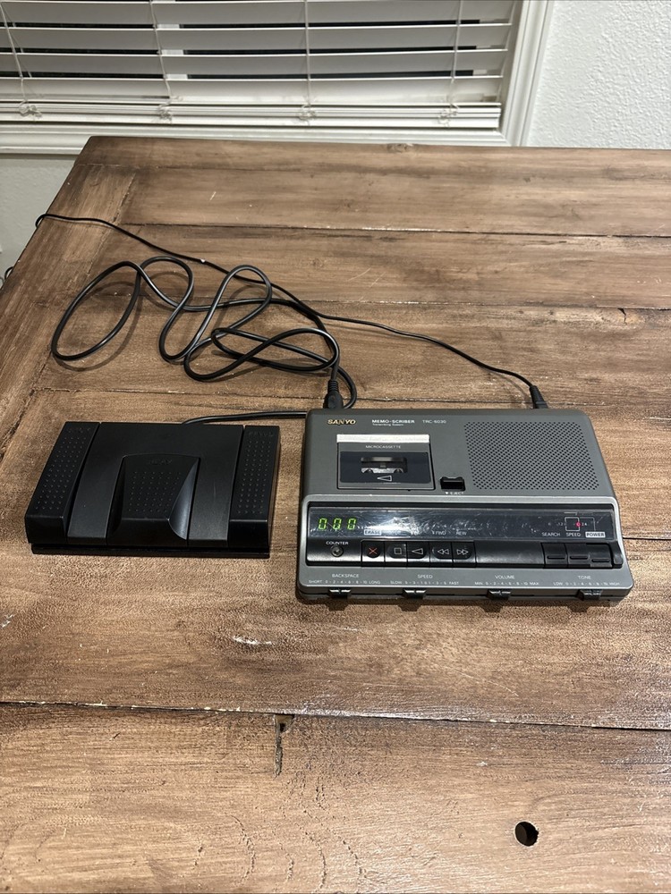 SANYO TRC-6030 Memo Scriber Transcribing System Recorder, Foot Control ~ Unteste