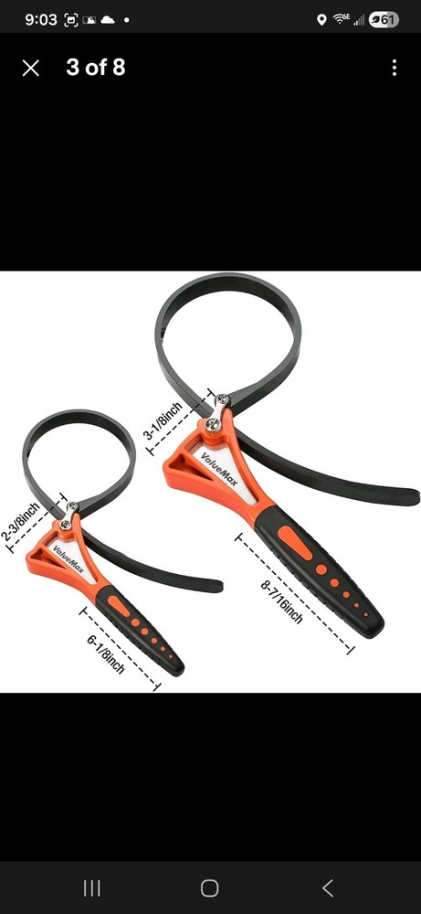 ValueMax 2-piece Strap Oil Wrench Set Adjustable Max Diameter 4"&6"