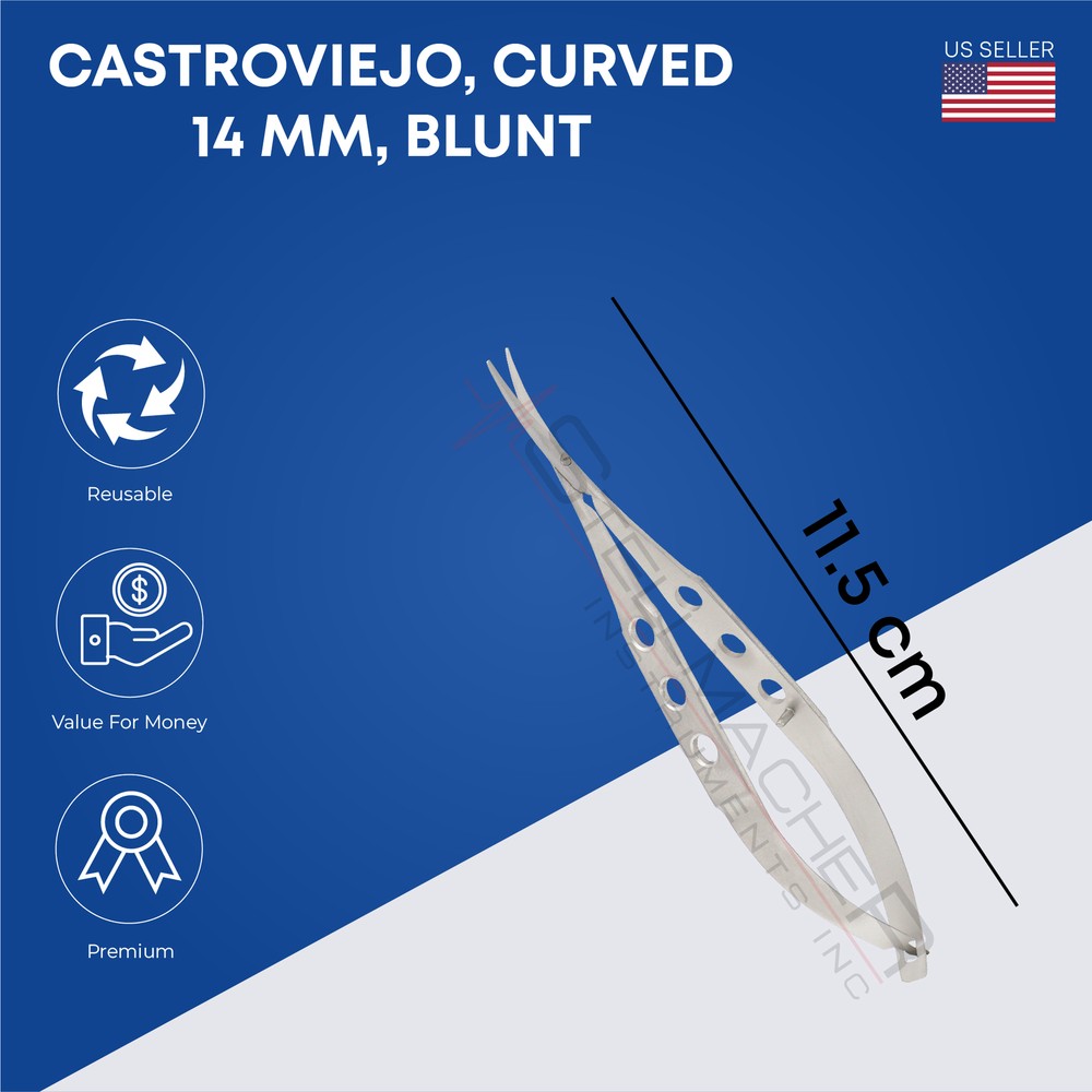 Castroviejo Straight Sharp & Blunt - Curved Sharp & Blunt Ophthalmic Instruments