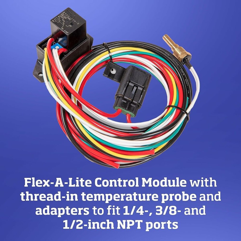 Flex-A-Lite 121281 Compact Electric Fan Controller Relay Kit Thread-In Probe
