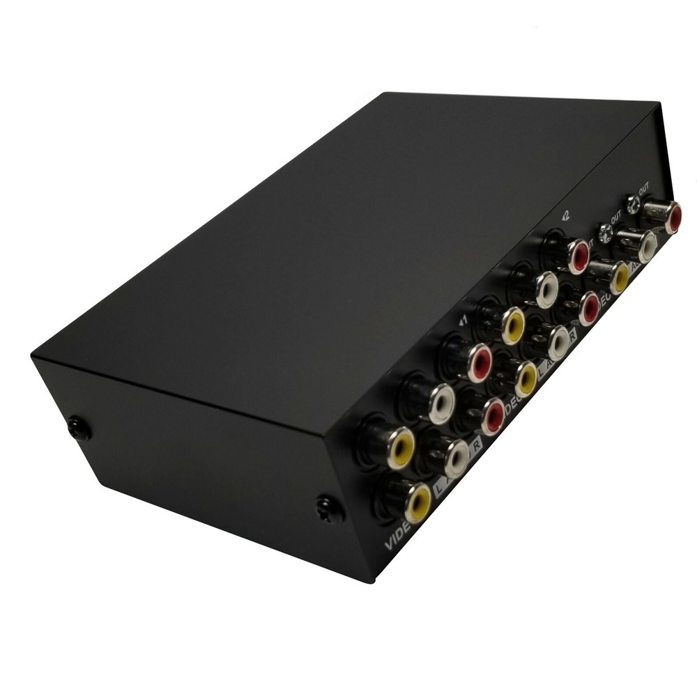 4-Port RCA Composite Video Audio AV 4-Way Switch Selector Switcher Splitter Box