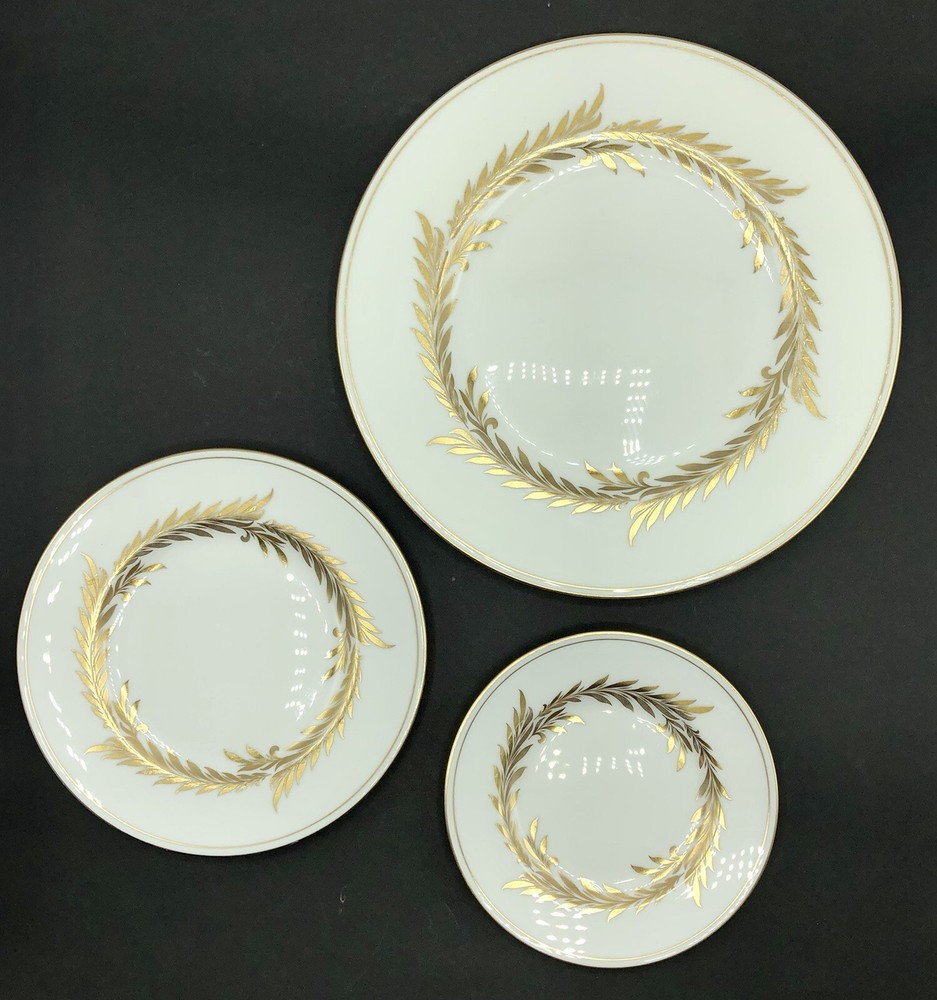 Minton Malta Gold H4901 Bone China 3pc Place Setting /b
