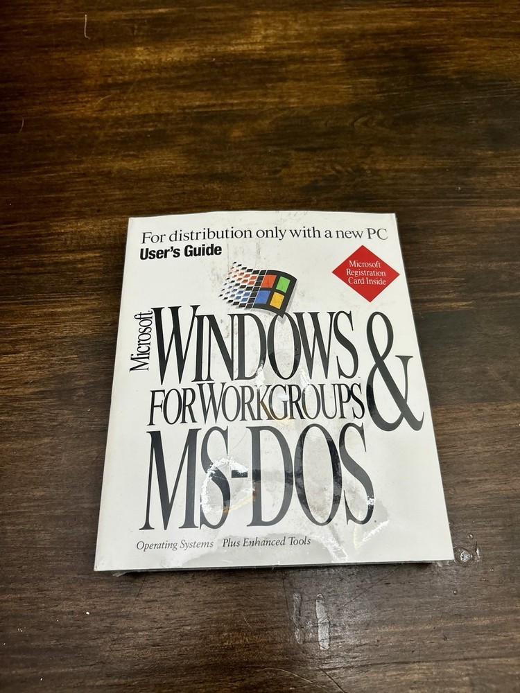 Microsoft Windows for Workgroups & MS-DOS User's Guide - book only New Sealed