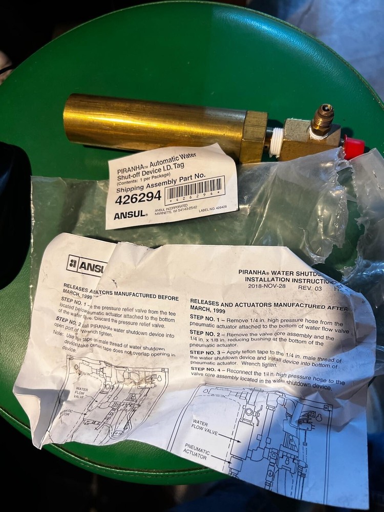 ANSUL PIRANHA AUTOMATIC WATER SHUTDOWN 426294