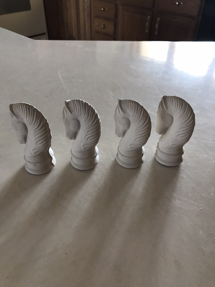 32pc Ceramic Chess Set Unpainted Unglazed Unbranded New