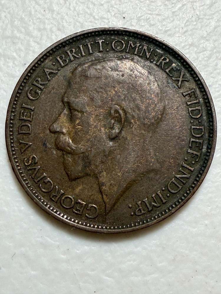 1924 British bronze halfpenny coin