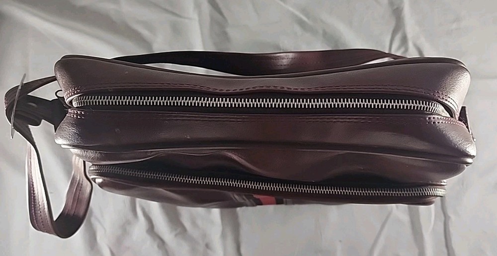 Vintage Pleather Messenger Bag Made In Korea