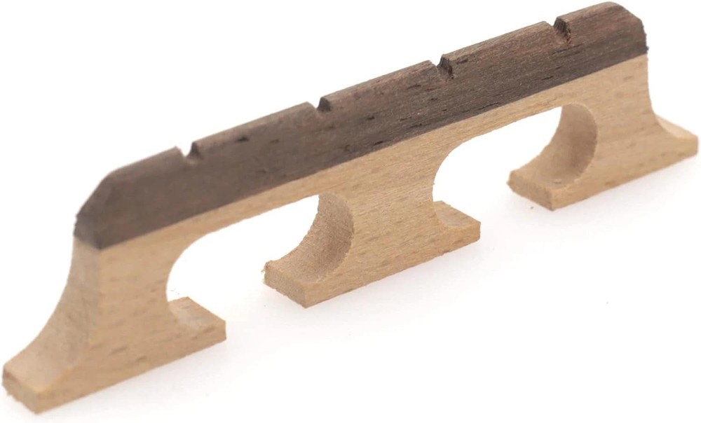 4-string Banjo Bridge, Ebony Maple Banjo Bridge Replacement Composite with Dual