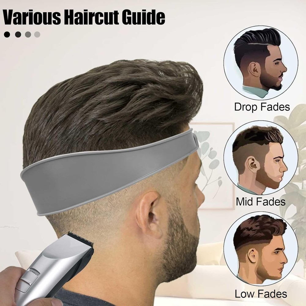 1PC Neckline Shaving Template Adjustable, 1PCS Gray