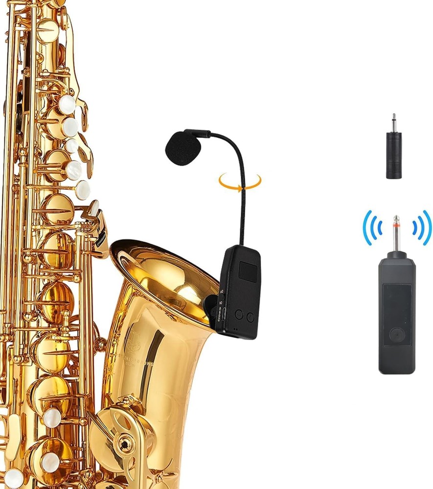 Wireless Saxophone Microphone System, Clip on Instrument Suitable...