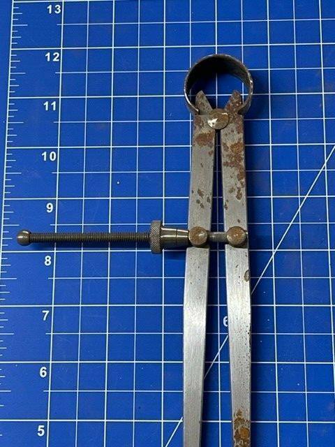 LUFKIN 42-10 INSIDE SPRING CALIPERS WITH SOLID NUT, 10" IN STOCK!! -rusty