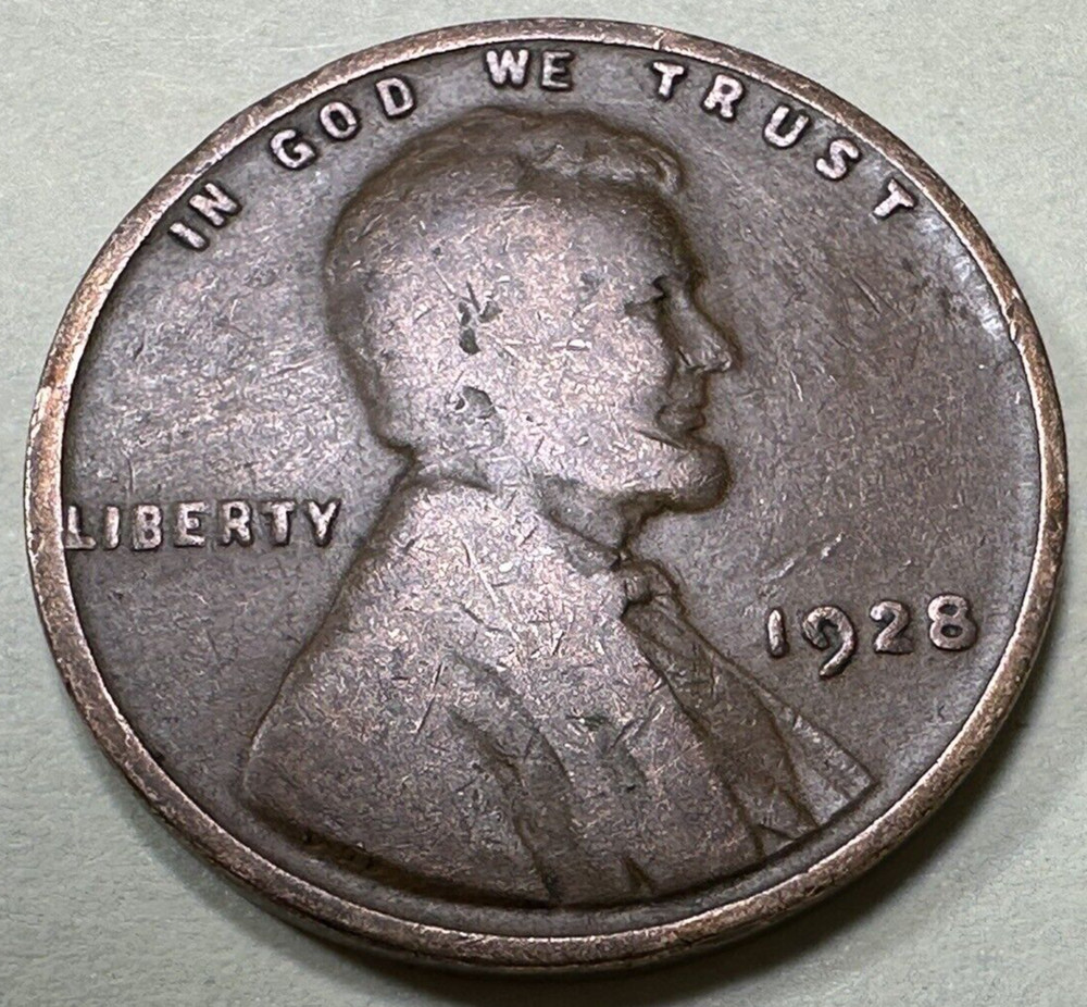 1928 1C Lincoln Cent WHEAT PENNY 5538N