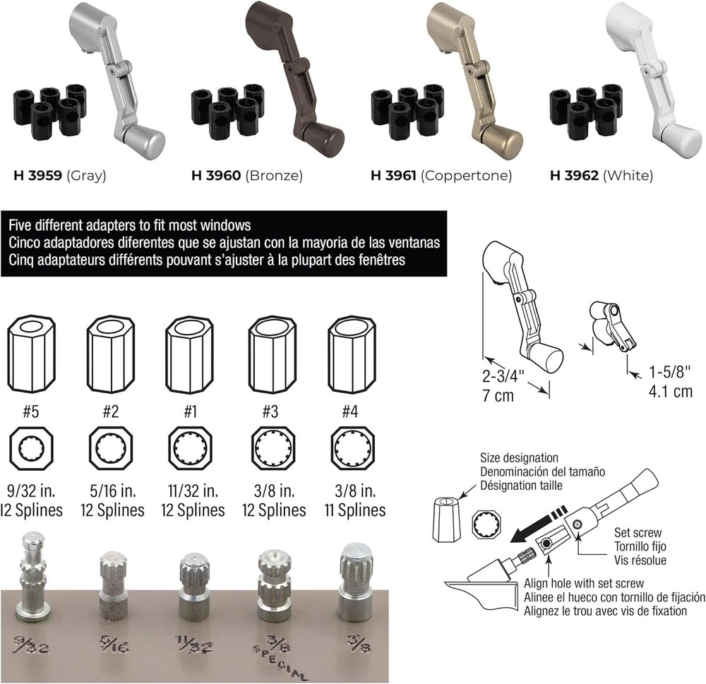 Modern Diecast Window Crank Handle - Folding Design for Enhanced Functionality