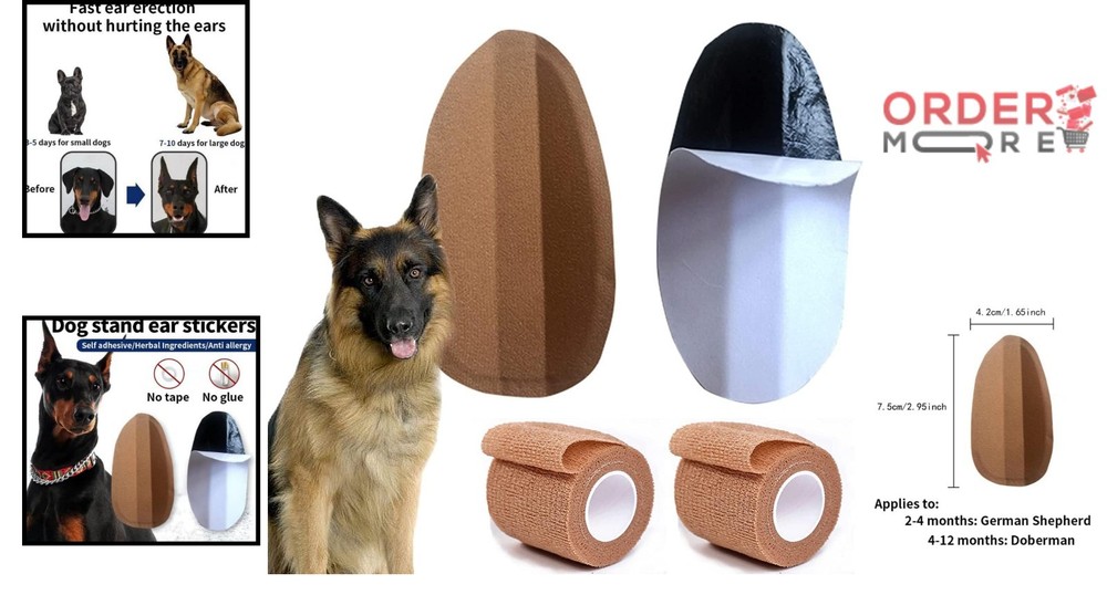 Dog Ear Support Stickers for Doberman Fixing Vertical Holder Correction Tool