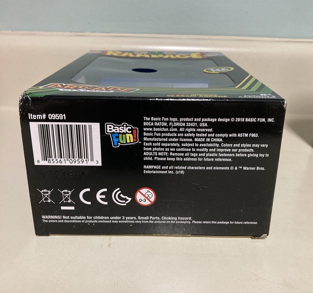 SEALED Rampage Arcade Classics Miniature Game Machine 2018 Basic Fun