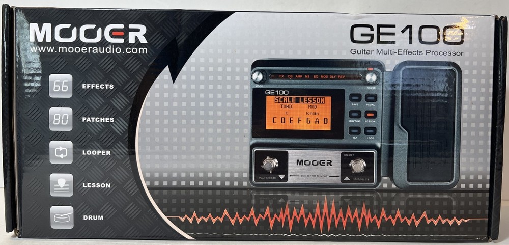 MOOER GE100 Guitar Multi-effects Processor Effect Pedal + Loop Recording New