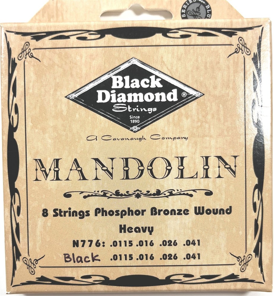 Black Diamond Mandolin Strings 2 Sets Phos Bronze Loop End .0115-.041 Black