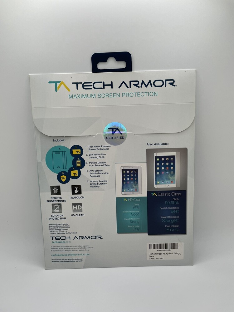 Tech Armor Maximum Screen Protection for Apple iPad Air 2/ iPad Air (2 Pack)