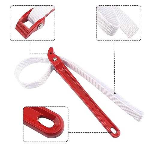 3 PCS 12 Inch Multi-Purpose Strap Wrench, Adjustable Nylon Pipe Opener, Double
