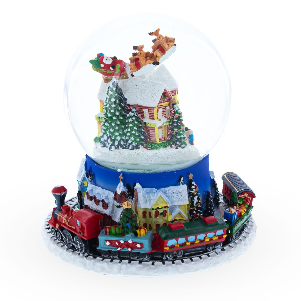 Moving Train Base Musical Water Snow Globe