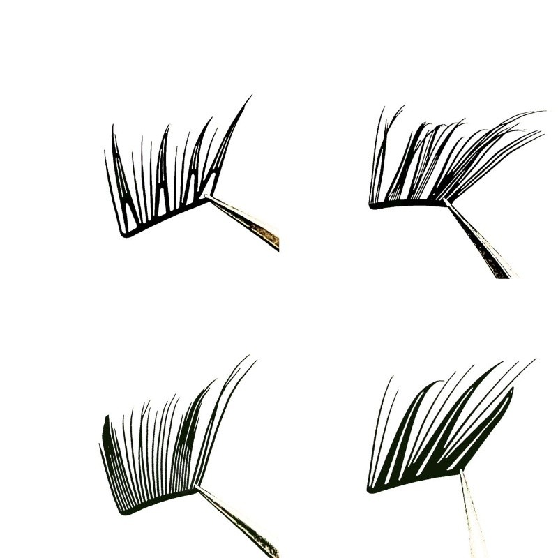 Thin Strip Fox Style Mixed False Eyelash Book – 4-in-1, 32 Rows, Glue Type