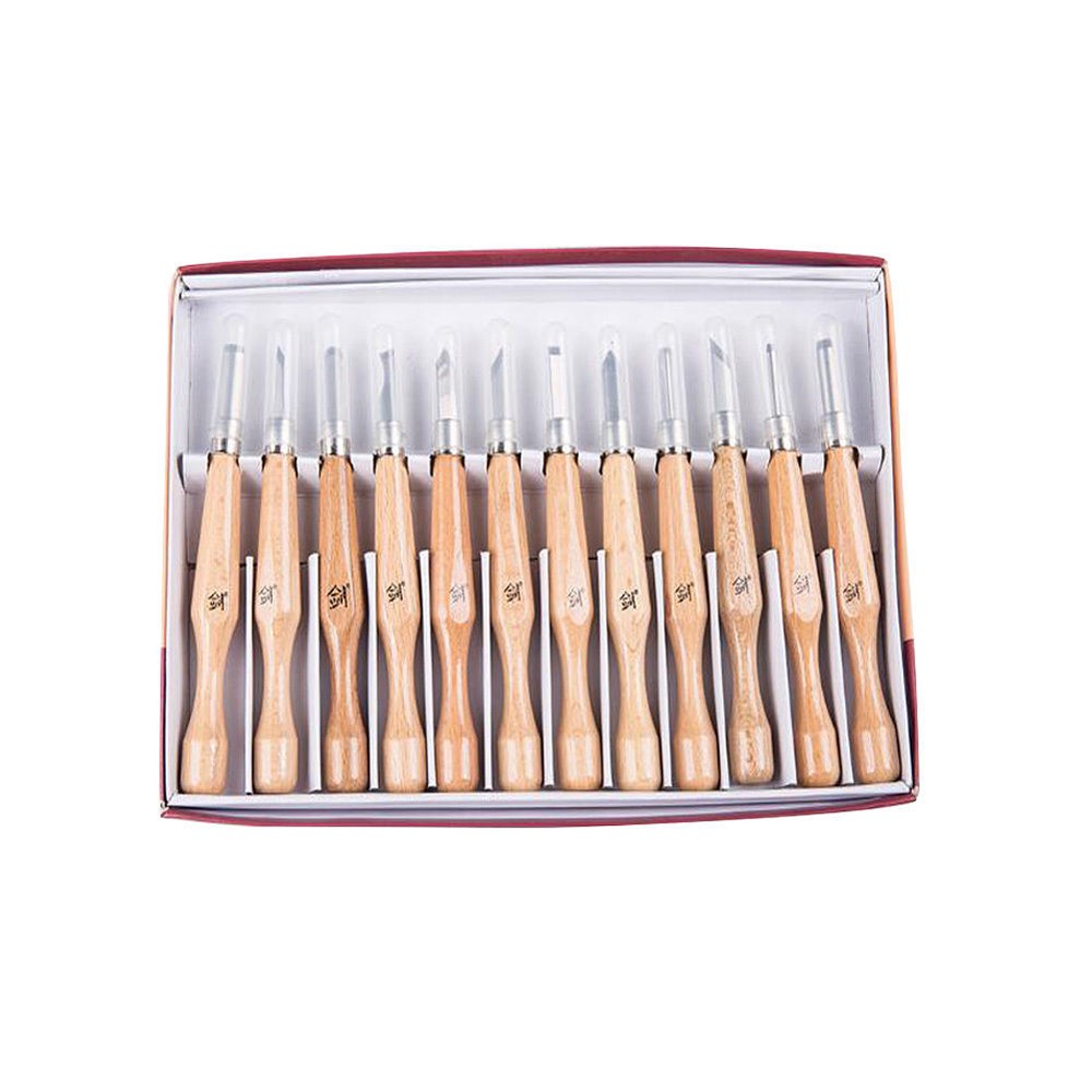 Wood Carving Set Hand Chisel Set 12 Piece Professional Woodworking Gouges Kit