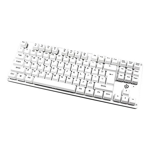 (White) Gaming Mechanical Keyboard 87-Key | Blue Switch, Wired, Aluminum Frame