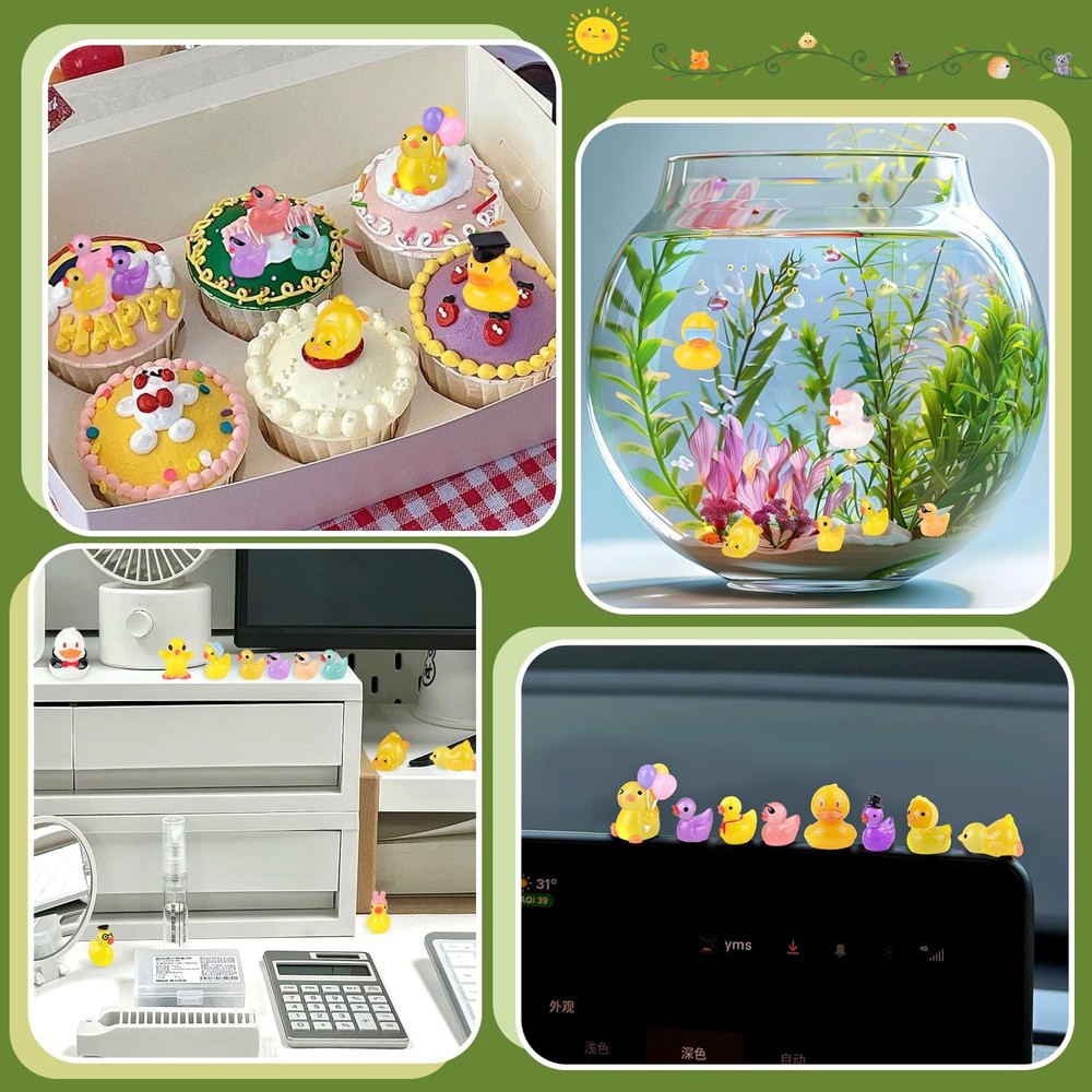 TINKRSTUFF 50PCS Mini Resin Animals Assorted Miniature, Various Ducks-50pcs