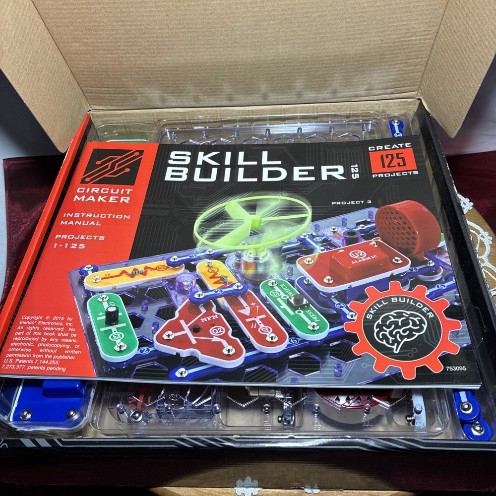 STEM Skill Builder Circuit Maker Create 125 Projects, 31 Electronic Pieces ￼