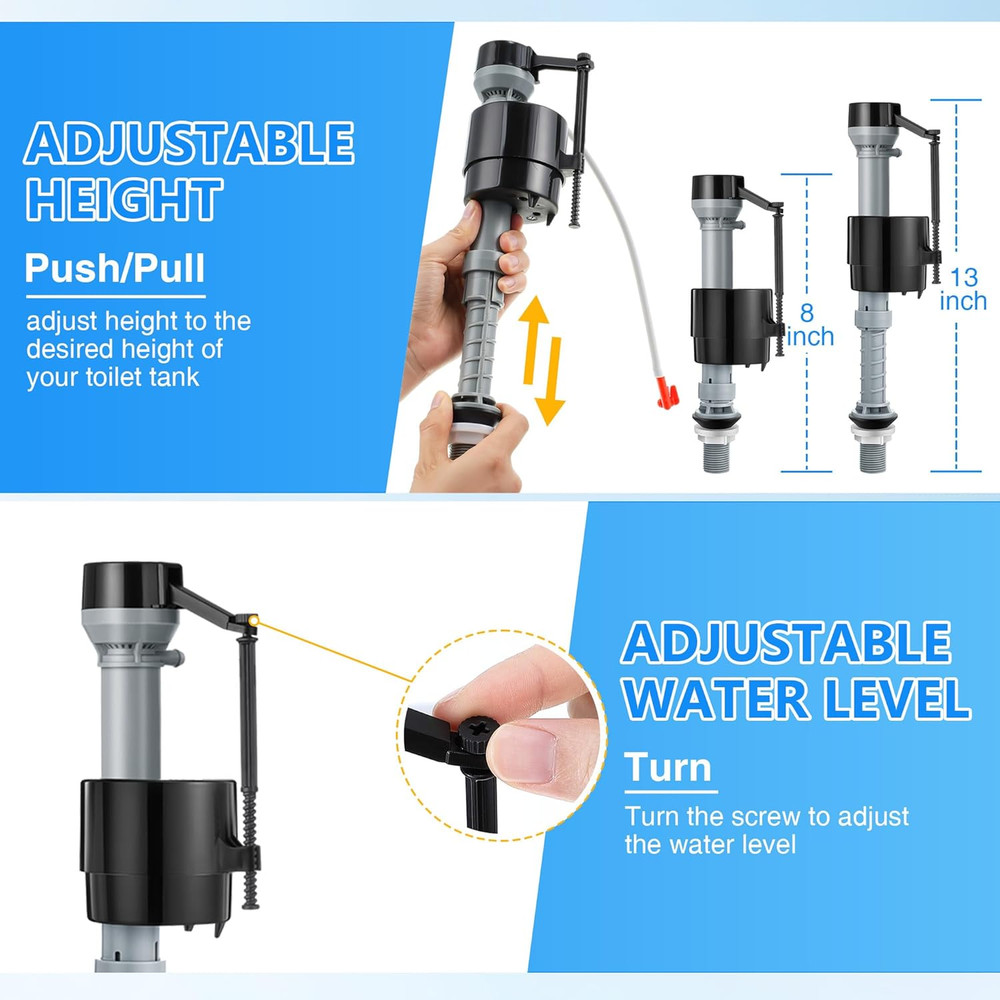 3 Inch Toilet Flusher Replacement Kit, Include 3 Inch Adjustable Flush Valve wit