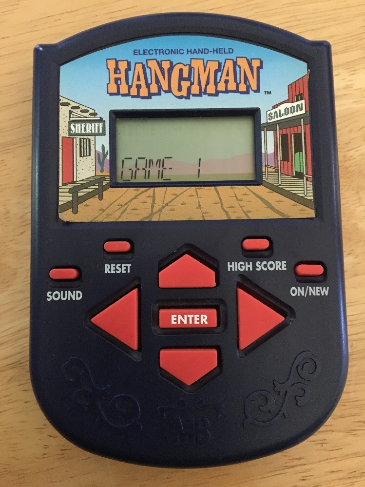 MILTON BRADLEY HANGMAN HANDHELD GAME VINTAGE 1995