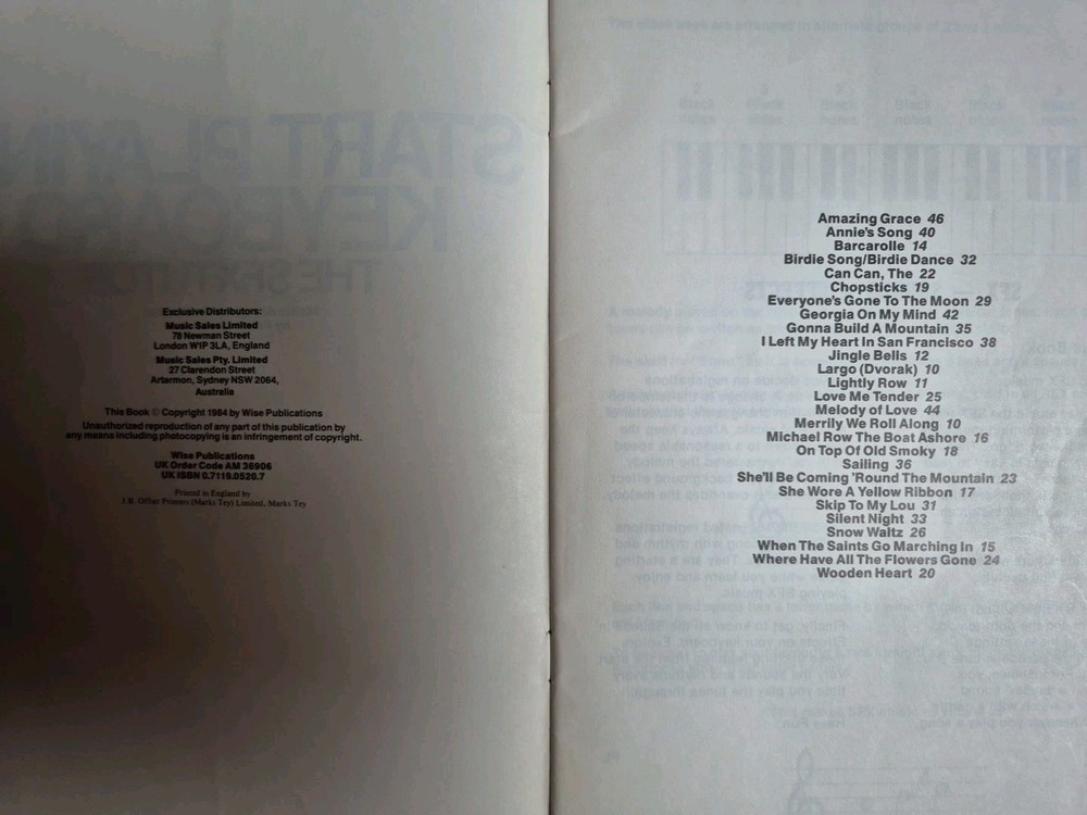 Start Playing Keyboard The SFX Tutor - Sheet Music Book