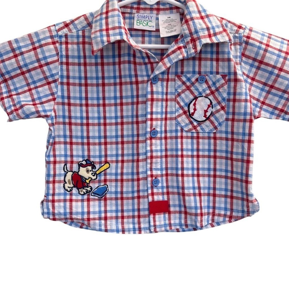 Simply basic Simply Basic Baby Boys' Plaid Short Sleeve Shirt 24M