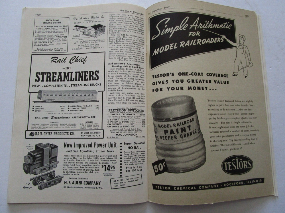 Model Railroader December 1947 Locos Benchwork Interurbans Nice! L@@K