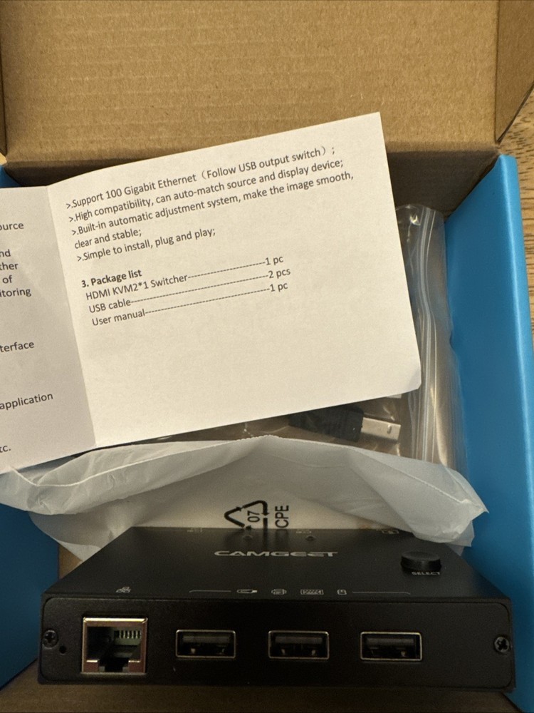 Camgeet KVM Switch With Ethernet