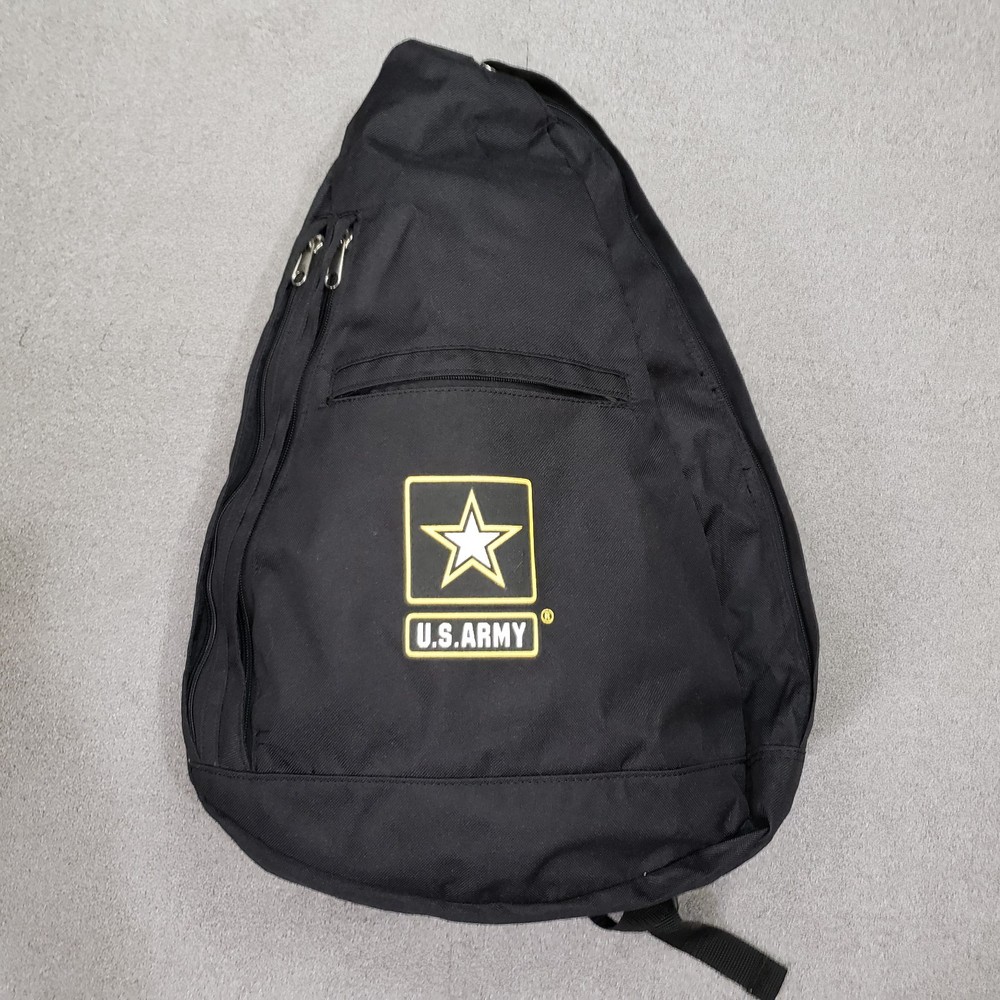 US Army Sling 1 Strap Black Backpack Bag Over Shoulder