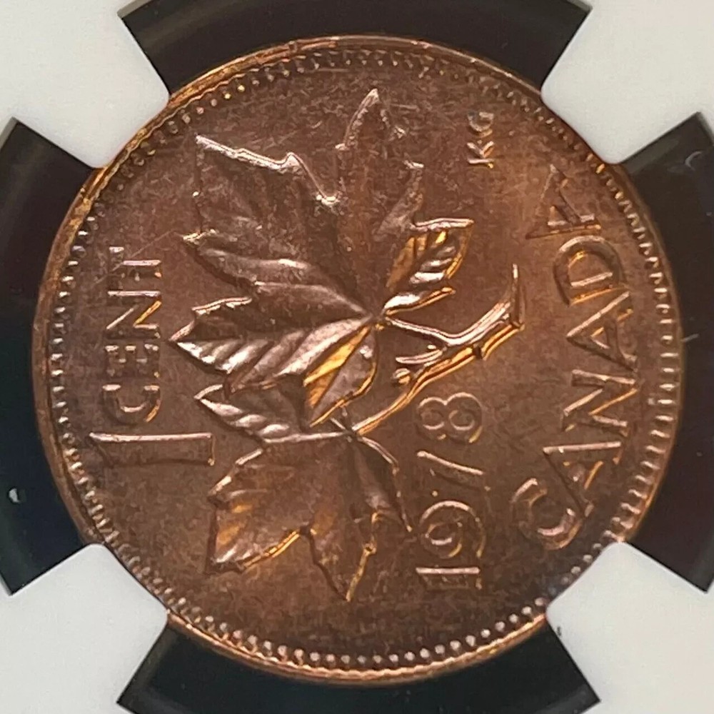 Error - 1978 Canada 1 Cent pair matching rotated die NGC MS65 RD