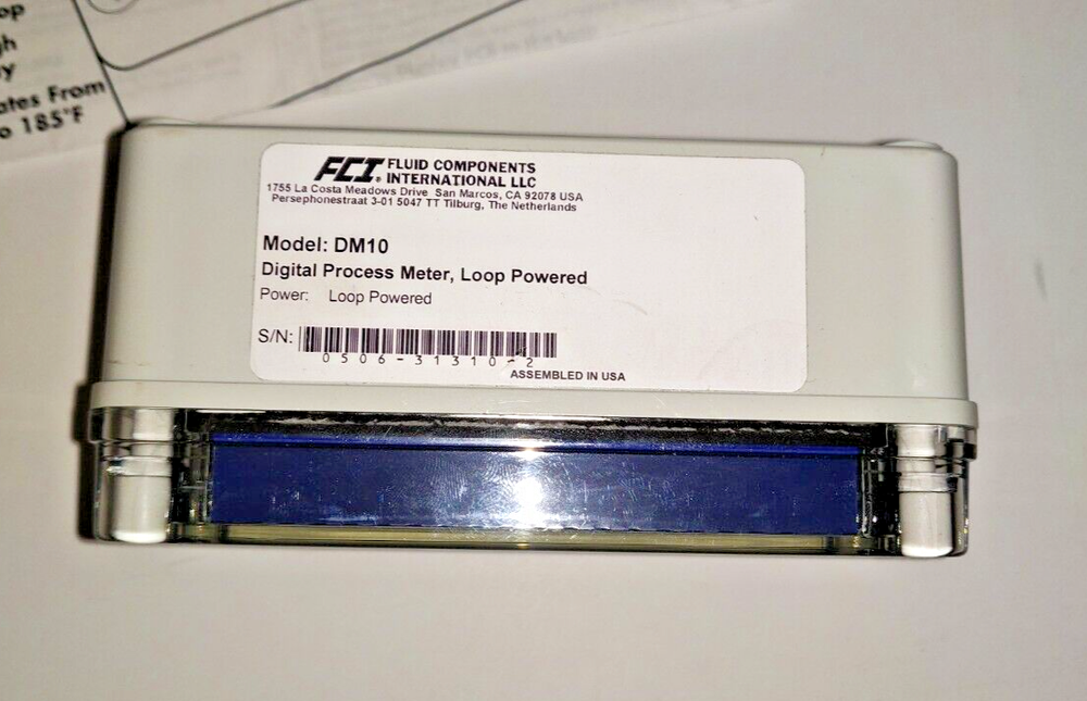 FCI Fluid Components DM10 3 1/2 DIGIT NEMA 4X Loop-Powered Process Meter