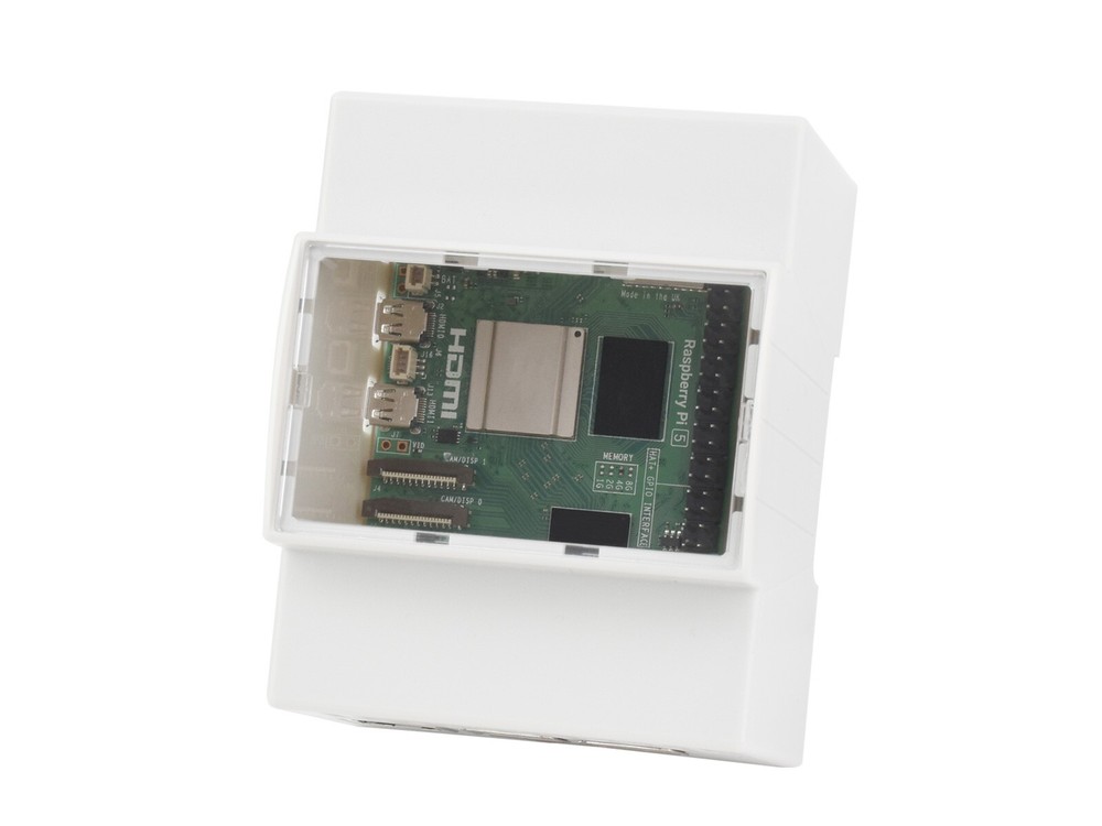 Waveshare DIN Rail ABS Case for Raspberry Pi 5 large Inner Space Injection