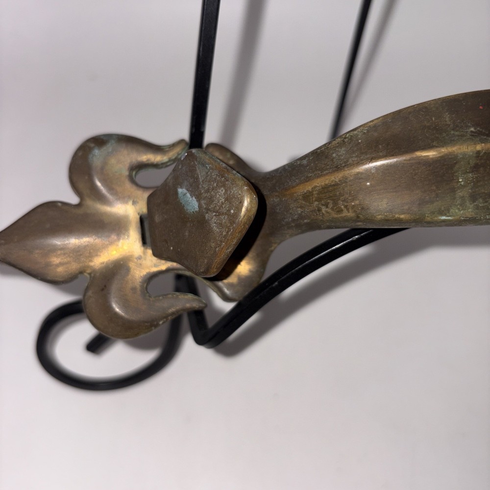 Antique large brass door pull 11”