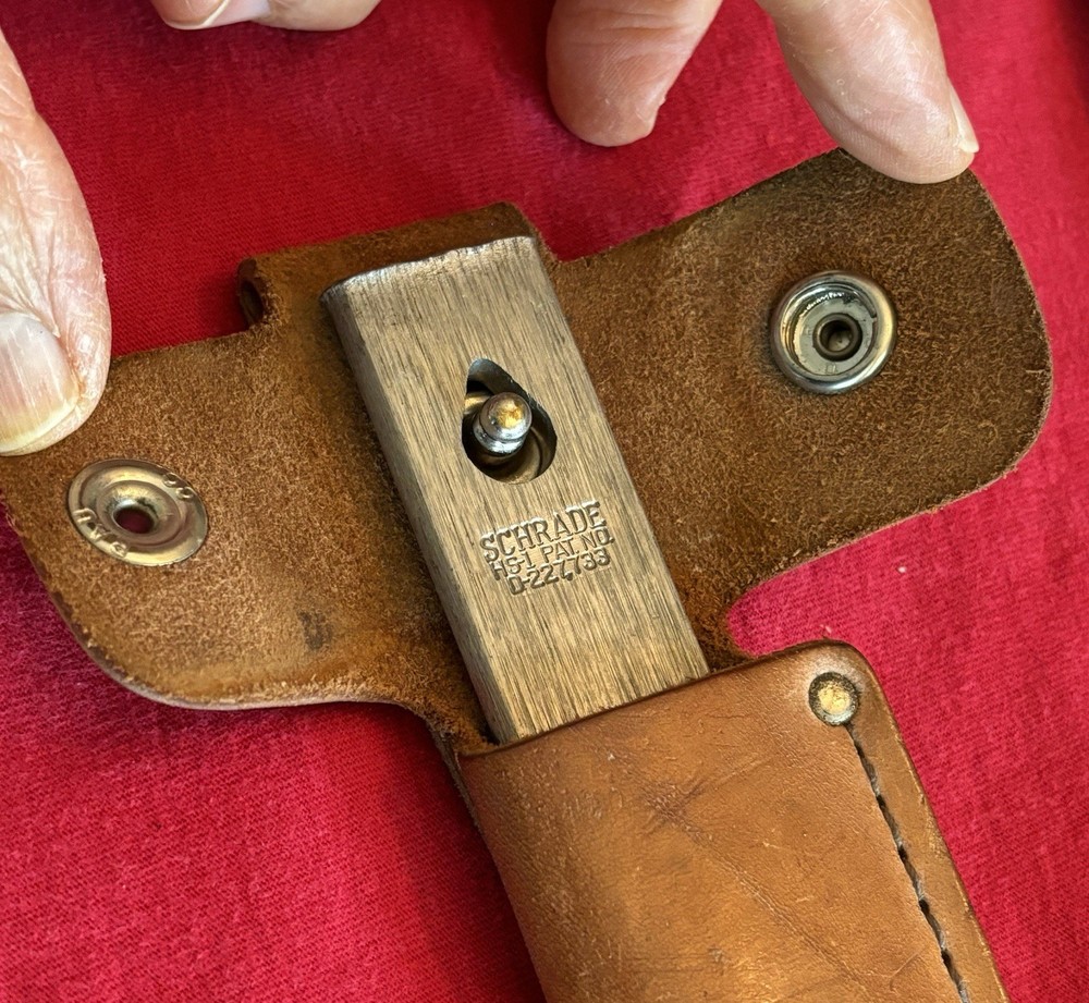 CUSTOM USMC KNIFE FROM FILE & SCHRADE HS-1 SHARPENER - ORIGINAL SHEATH