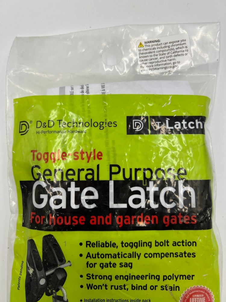 D&D Technologies TL01 T-Latch Action Gate Latch, Padlock Gravity Gate Latch